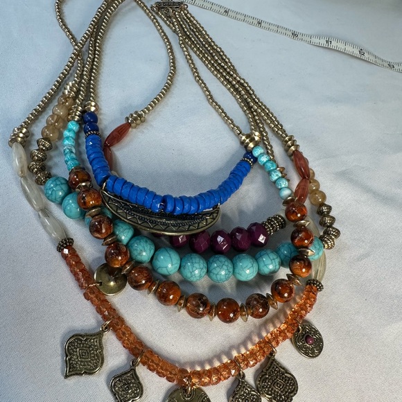 Multi strand ethnic vibe statement necklace - Picture 7 of 7